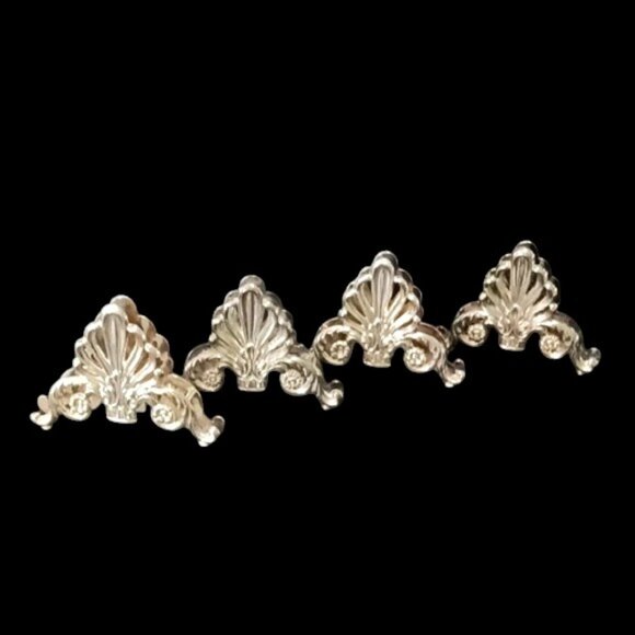 Vintage "Elegance" Silver Plate Napkin Holders Set of 4 - Picture 1 of 5